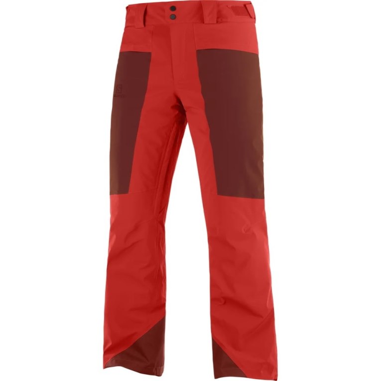 Red Salomon Brilliant Men's Ski Pants | PH 54962O